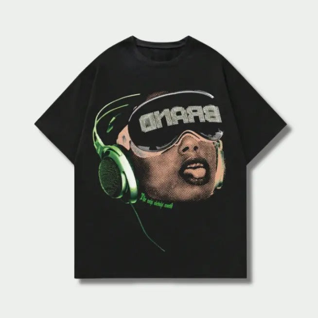 Vintage Neon Beats Graphic Tee, Sweatshirt, Hoodie Gift For Women Top Womenswear Underwear Cotton T-Shirt Polyester Printed Streetwear