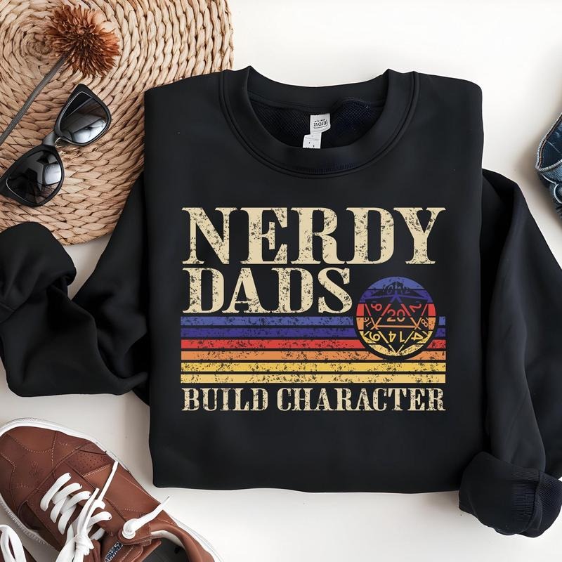 Vintage Nerdy Dads Shirt, D&D Shirt, Dungeons And Dragons Sweatshirt, Dnd Gift For Day Fathers Day, Gift For Husband Present Dungeon Master