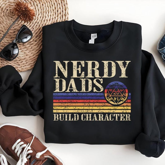 Vintage Nerdy Dads Shirt, D&D Shirt, Dungeons And Dragons Sweatshirt, Dnd Gift For Day Fathers Day, Gift For Husband Present Dungeon Master