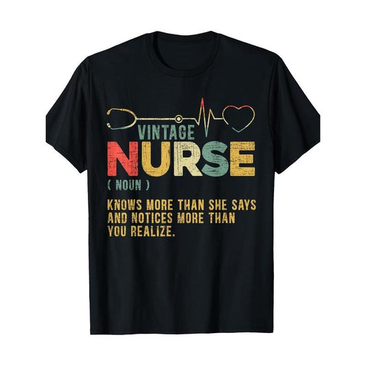 Vintage Nurse Definition Hospital Medical Registered Nursing T-Shirt 100% Cotton Made in USA
