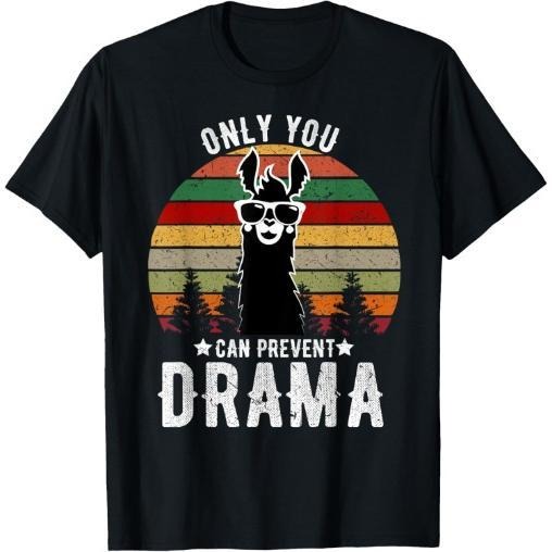 Vintage Only you can prevent drama Llama T-Shirt Made in USA Hoodie, Sweatshirt | DripVista.com
