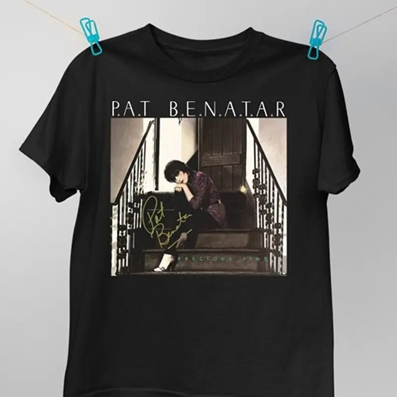 Vintage Pat Benatar Signature Cotton Black Full Size Unisex Tee Shirt