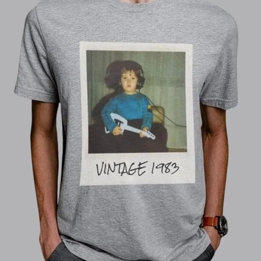 Vintage Photo and Year T-Shirt, Unisex Personalized Graphic Tee, Retro-Inspired Gift, Classic Customizable Apparel, Vintage shirt, music shirt