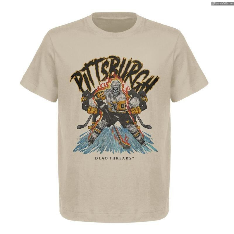 Vintage Pittsburgh Hockey Crew Neck T-Shirt, Gildan 5000 Heavy Cotton Tee for Men & Women, Ideal for Hockey Fans & Casual Wear , Global Trending Outfits
