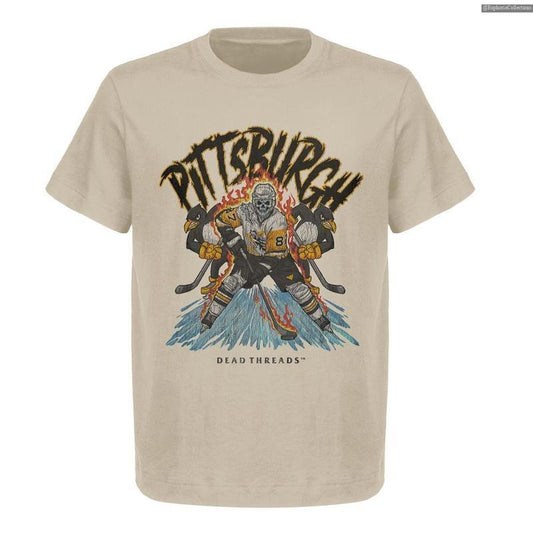 Vintage Pittsburgh Hockey Crew Neck T-Shirt, Gildan 5000 Heavy Cotton Tee for Men & Women, Ideal for Hockey Fans & Casual Wear , Global Trending Outfits