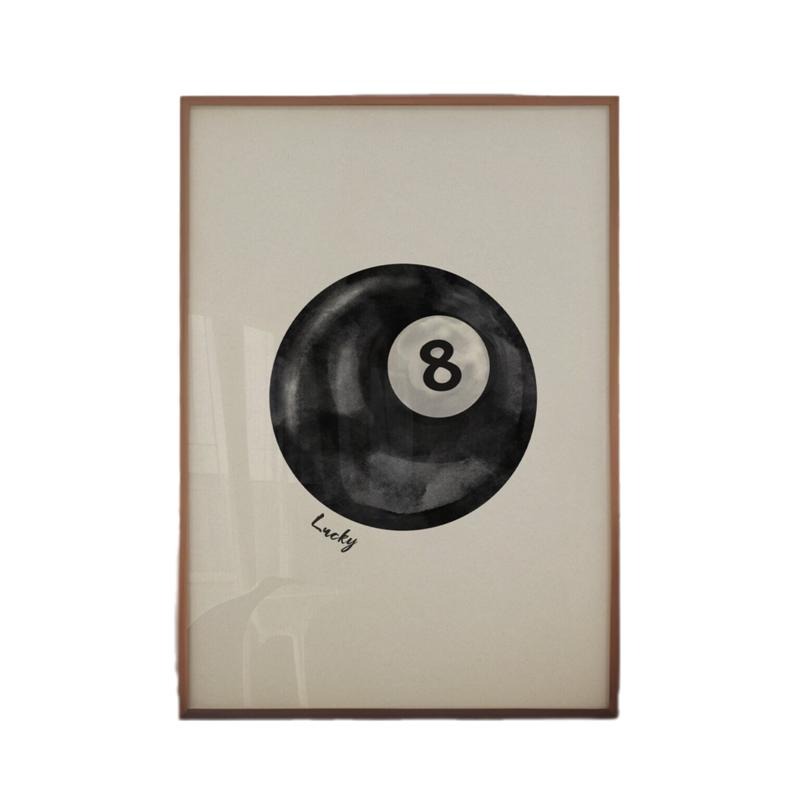Vintage Pool Ball Print, Lucky 8 Ball Wall Art, Trendy Art Prints Poster, Gifts For Women Besties Wall Art Decor, Poster...