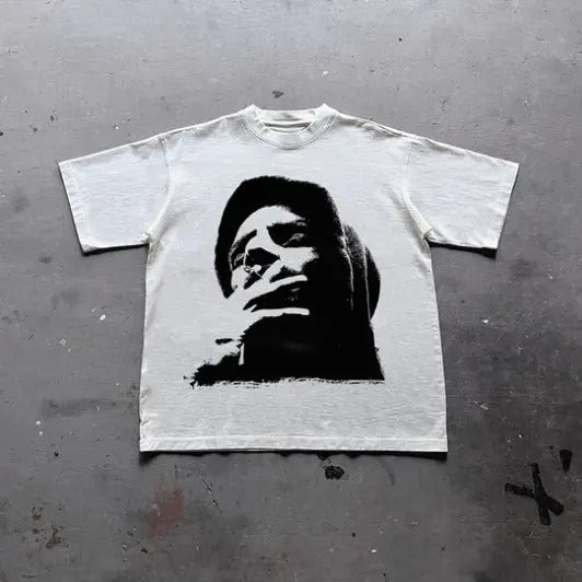 Vintage Portrait Graphic Print Cotton T-Shirt, Y2k Shirt, Unisex T-Shirt, Gift For Men Womenstyle{n002}2