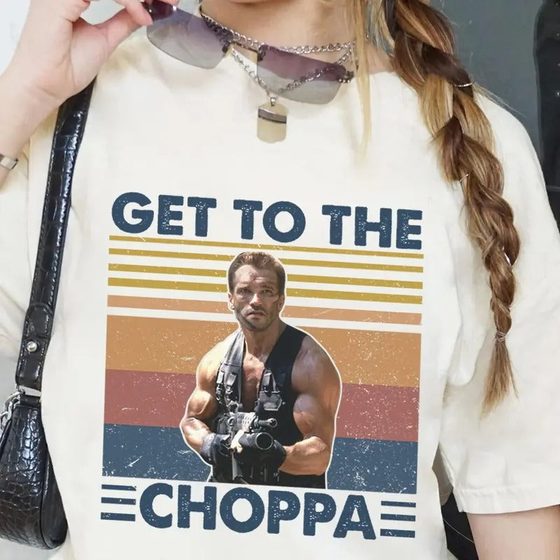 Vintage Predator Movie Shirt Dutch Get to the Choppa! Shirt 90s Movie Shirt