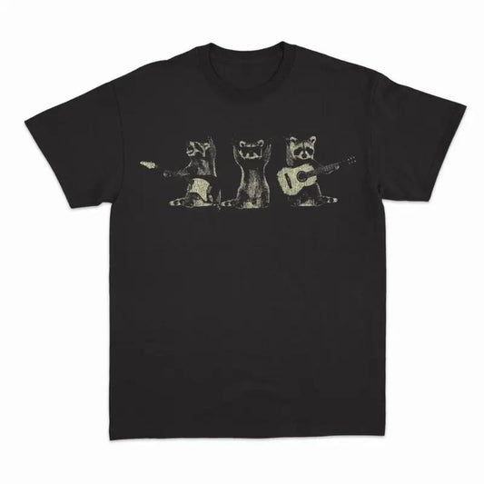 Vintage Raccoon Playing Guitar T-shirt,Raccoon Rock Tshirt, Rock Love Tshirt, Raccoon Lovers, Funny Raccon Tee, Raccoon Gifts Streetwear Streetwear Streetwear Menswear Top