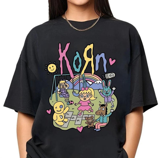 Vintage Rainbow the Korn band Shirt, Metal T-Shirt, Rock T-Shirt Comfort Outfit