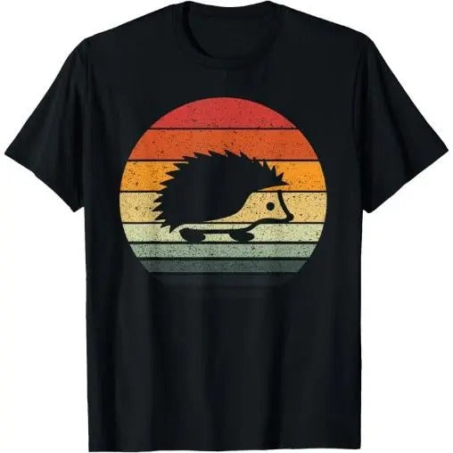 Vintage Retro Sunset Hedgehog T-Shirt Made in USA Hoodie, Sweatshirt | DripVista.com