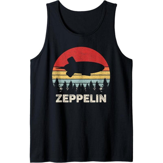 Vintage Retro Zeppelin Shirt Dirigible Airship Tank Top MADE IN USA