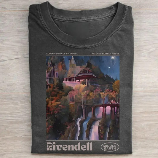 Vintage Rivendell Lord of The Rings Movie Graphic Tee - Elrond Lord of Rivendell - The Hobbits - Middle Earth - J.R.R. Tolkien - Men's Top - Menswear