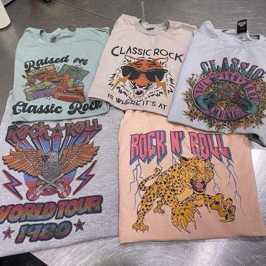 Vintage Rock & Roll Tshirts Classic Rock Tees Rock And Roll T-Shirts Rock Concert Tshirts Concert Rock Tees Tiger Tshirts Music Concert Tops
