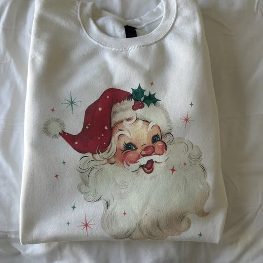 Vintage Santa Christmas Sweatshirt Vintage Comfy Christmas Sweatshirt Santa