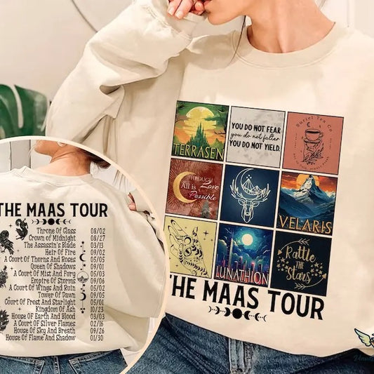 Vintage Sarah J. Maas Eras Tour Sweatshirt, The Maas Tour Sweatshirt, ACOTAR Sweatshirt, Crescent City, Throne of Glass Merch, SJM, Book Lover Sweatshirt