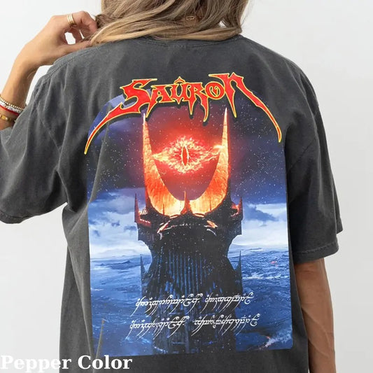 Vintage Sauron Lord of The Rings Graphic Tee - LOTR - The Hobbits - Gandalf - JRR Tolkien - Middle Earth Geek Gift