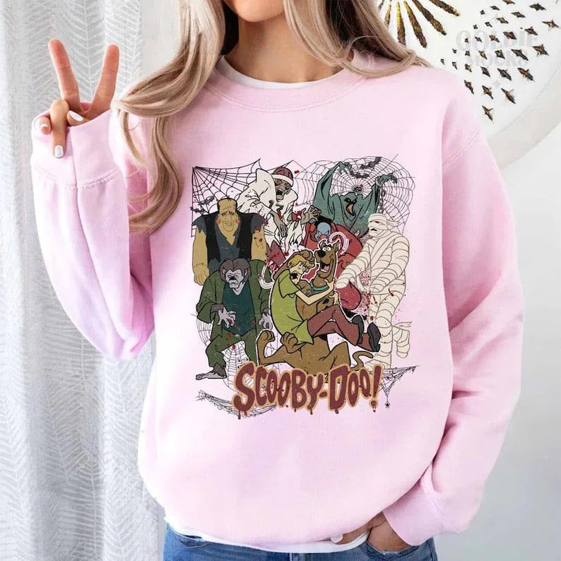 Vintage Scooby Doo Halloween Sweatshirt, Halloween 90s Movies Shirt, Scooby Doo Vintage Shirt, Halloween Movie Tee...
