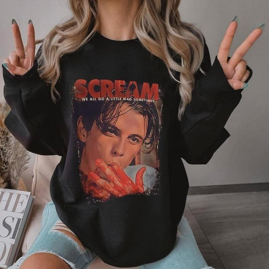 Vintage Scream Halloween tshirt, Halloween Sweatshirt, Lets Watch Scary Movies Sweatshirt, Horror Movie Tshirt, Scream Movie Sweatshirt Womenswear