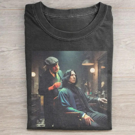 Vintage Severus Snape Cutting Hair Graphic Tee - Harry Potter Movie Tshirt - Harry Potter Wizards - Funny Shirt - Halloween Shirt