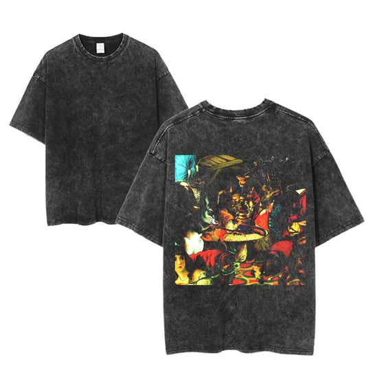 Vintage Smashing Pumpkins Mellon Collie Party Mouse Graphic Tee, Retro Rock Band Tee, Double-Sided Graphic Design, Casual Streetwear, Unisex Cotton Shirt