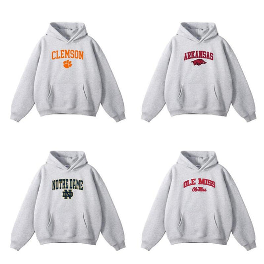 Vintage Sport Teams NCAA Collection Unisex Crewneck Sport Grey Hoodie for men and women, Cotton CrewNeck Hoodie Menswear Football
