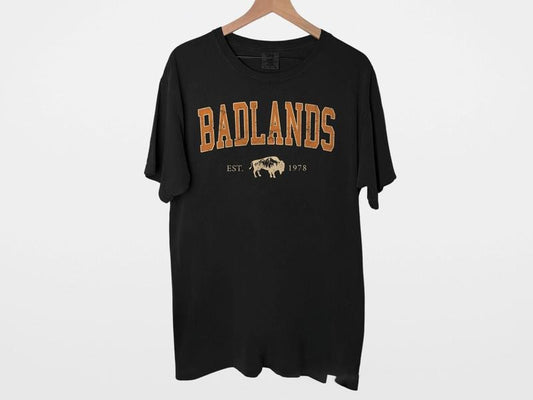 Vintage Style Badlands Comfort Colors Shirt, National Park Tshirt, Family Vacation Gift, Badlands National Park Unisex Tee