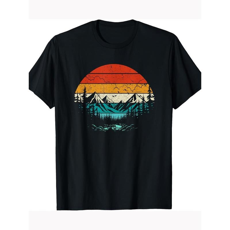 Vintage Sunset Camping Nature Outdoor Hiking T-shirt 100% cotton T-shirt Made in USA Hoodie, Sweatshirt | DripVista.com