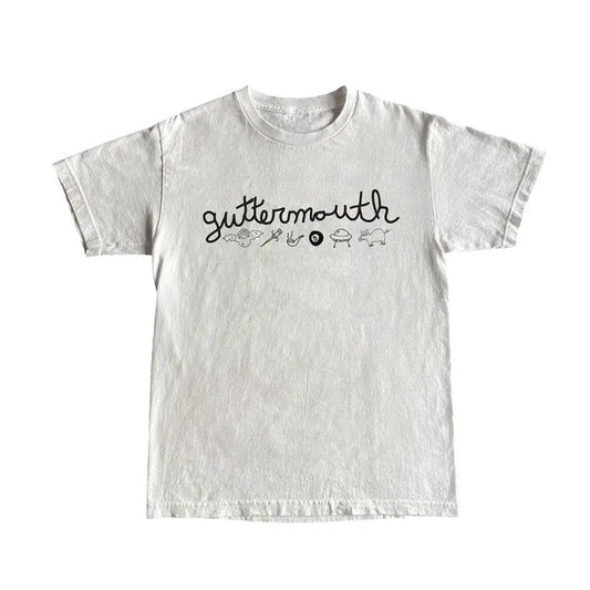 Vintage Symbols White T-Shirt - Graphic Tee Men's Top Tropical