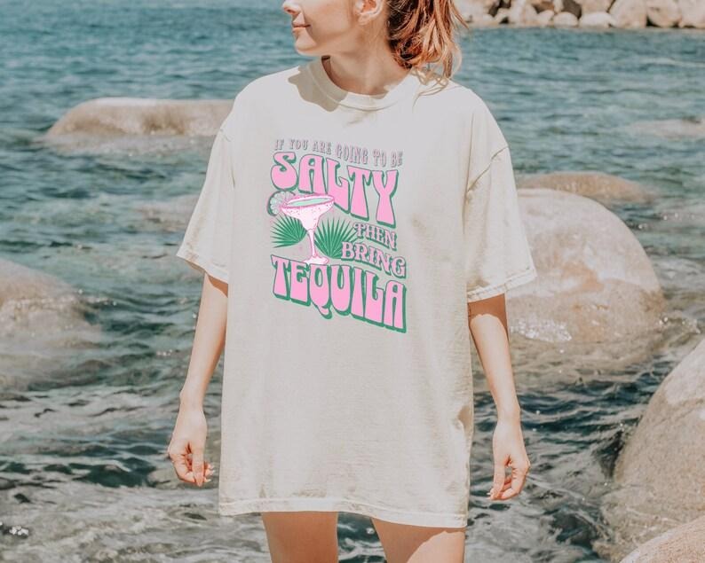 Vintage Tequila Shirt Funny Shirt for Beach Trip Tshirt Retro Tequila Beachy d Tee Coconut Girl Shirt for Beach Vacation Shirt