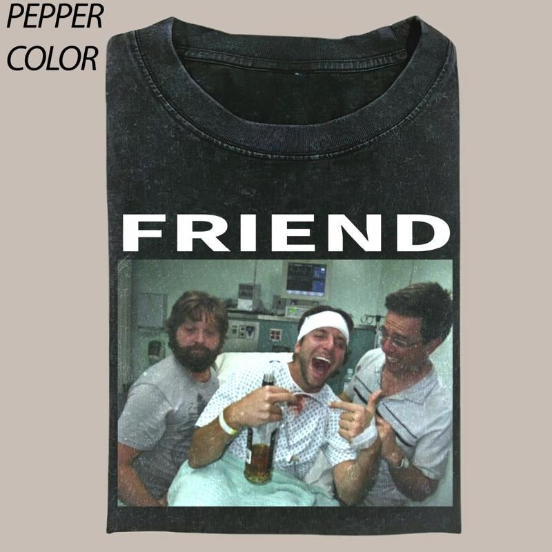 Vintage The Hangover Party Crewneck Graphic T-shirt, Funny The Hangover Movie Tee, 90's Style Gift For Friend Menswear...