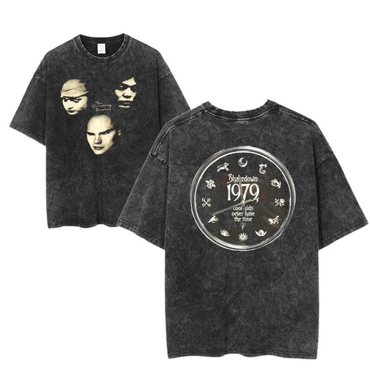 Vintage The Smashing Pumpkins 1979 Shakedown Graphic Shirt, Retro Rock Band Tee, Double-Sided Graphic Design, Casual Streetwear, Unisex Cotton Shirt