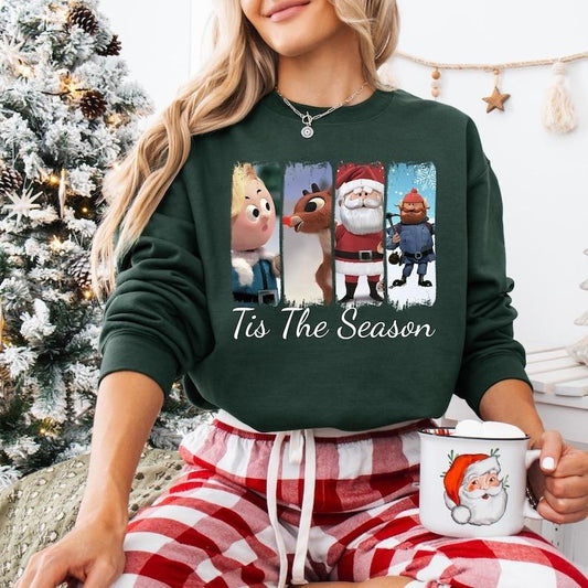 Vintage Tis The Season Shirt, Rudolphs The Red Nosed Reindeer Sweatshirt, Cute Reindeer Christmas T-shirt, Misfits Toys Christmas Hoodie