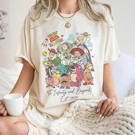 Vintage Toy Story Land To Infinity And Beyond 1995 T Shirt Hoodie Sweater Toy Story Characters Shirt land Trip Shirt Toy Story Shirt