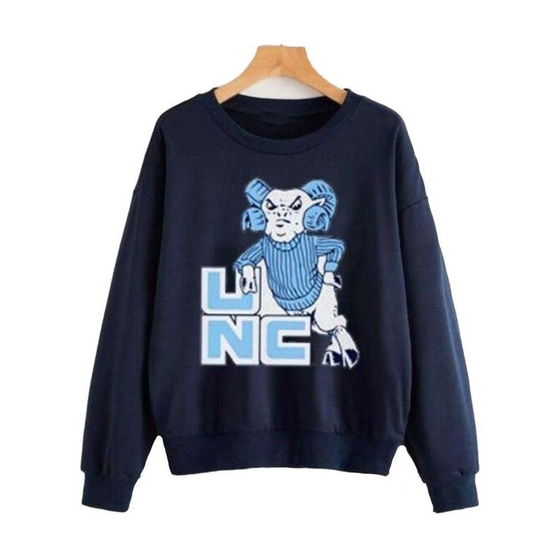 Vintage Unc Ram Sweatshirt, UNC Tar Heels Shirt, NCAA UNC Tar Heels, Distressed Carolina Sweatshirt, Carolina Student gift