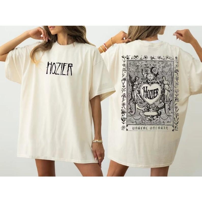 Vintage Unreal Unearth Hozier Tour 2 Side Shirt, Hozier Vintage 90s T- Shirt, Music Hozier Shirt- Hozier Merch- Unisex Heavy Cotton Tee