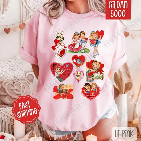 Vintage Valentine Shirt Gildan, Valentine's Day Women's Tee, Retro Valentine Women's Tshirt Plus Sizes