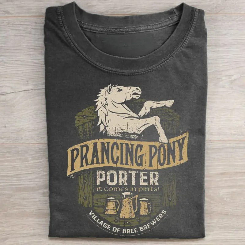 Vintage Village of Bree Brewers Graphic Tee - Prancing Pony Porter Shirt -  The Lord of The Rings Movie Shirt - Funny...