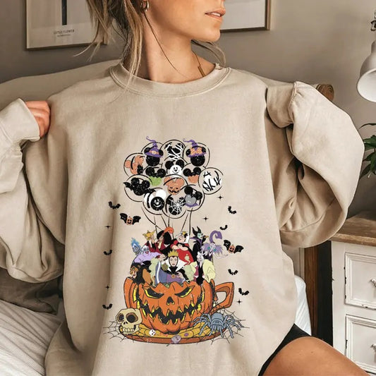 Vintage Villains Shirt, Halloween Party Sweatshirt, Bad Witches Club Shirt, Retro Villains Lover Shirt, Spooky Pumpkin T-shirt