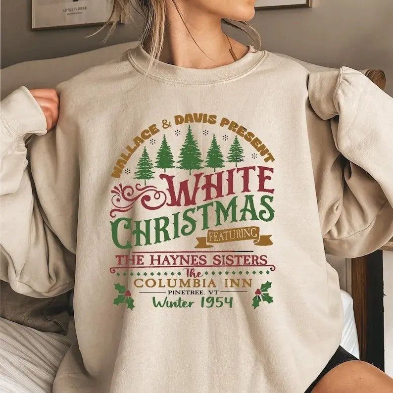 Vintage White Christmas Movie SweatshirtWhite Christmas Movie Crewneck Sweatshirt, Christmas Holiday Sweatshirt, White...