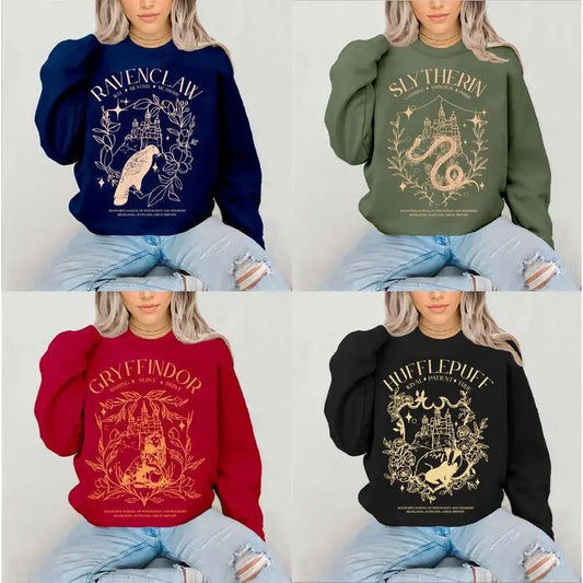 Vintage Wizard House Harry Potter Sweatshirt, Hogward Wizard School T-Shirt, Fantasy Wizard Shirt, Wizard Houses Shirt, Magic Wizard Hoodie