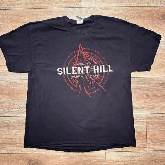 Vintage Y2K Welcome to Silent Hill Death Is No Escape  T Shirt Halloween - graphic tshirt - game unisex tee Menswear Top