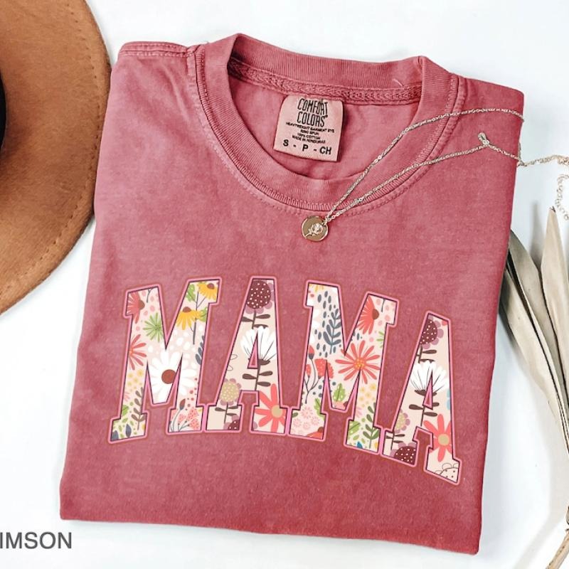 Vintage floral Mama t-shirt, Mama T-Shirt, Strong Woman Shirt, gift for mothers day, Mama tee, Graphic Tee, Women's...