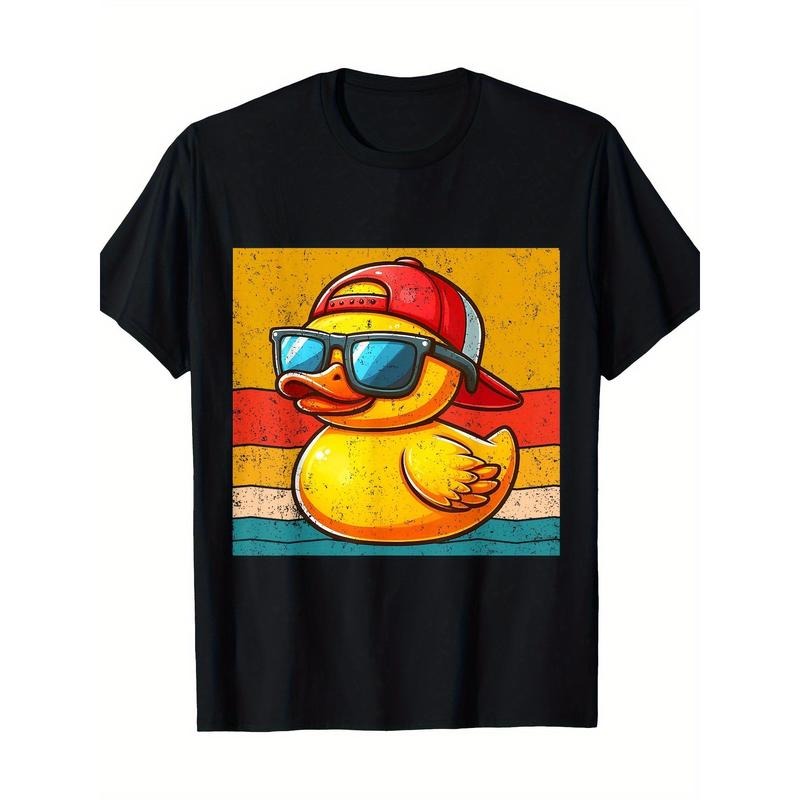 Vintage fun yellow duck wearing sunglasses, duckling lover 100% cotton T-shirt Made in USA Hoodie, Sweatshirt | DripVista.com