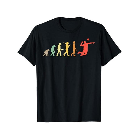 Vintage volleyball evolution gift, T-shirt for volleyball players made in usa