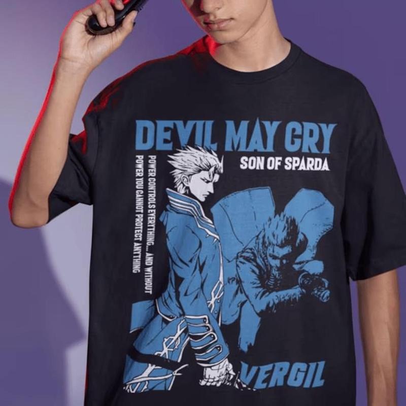 Virgil Devil Trigger May Cry DMC3 Unisex T-shirt Seri Game Shirt Round Neck Casual Hoodie, Sweatshirt | DripVista.com