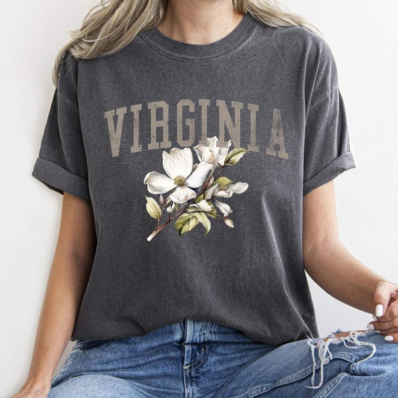 Virginia State Flower Comfort Colors Tshirt, Women's Hoodie, Sweatshirt | DripVista.com