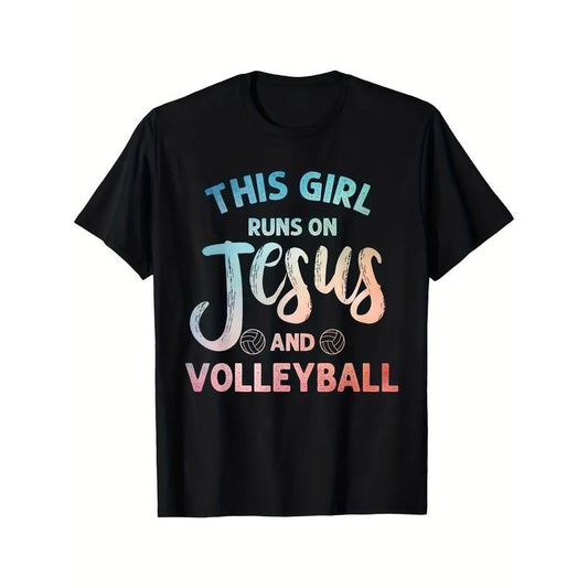 Volleyball Player Christian Volleyball Art T-Shirt, Men's Vitality Sports Style made in usa