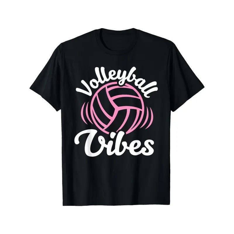 Volleyball Vibes Volleyball Shirt For Girls Teens Women T-Shirt Made in USA