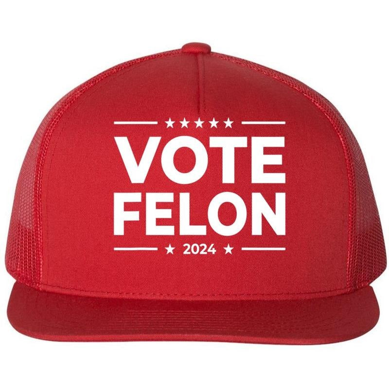 Vote Felon Trump 2024 Usa United States Stars Flat Bill Trucker Hat T-Shirts, Hoodie, Sweatshirt | DripVista.com